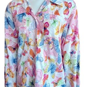 Alfred Dunner Butterflies Eyelet Short Jacket Size 16P